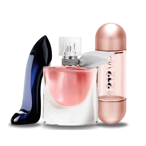 Combinatie van 3 geuren – Good Girl, La Vie Est Belle og 212 VIP Rosé